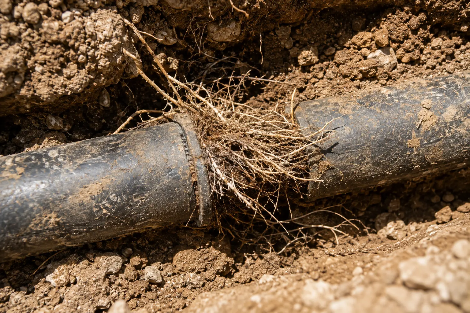 Close-up detail related to sewer & pipe repair
