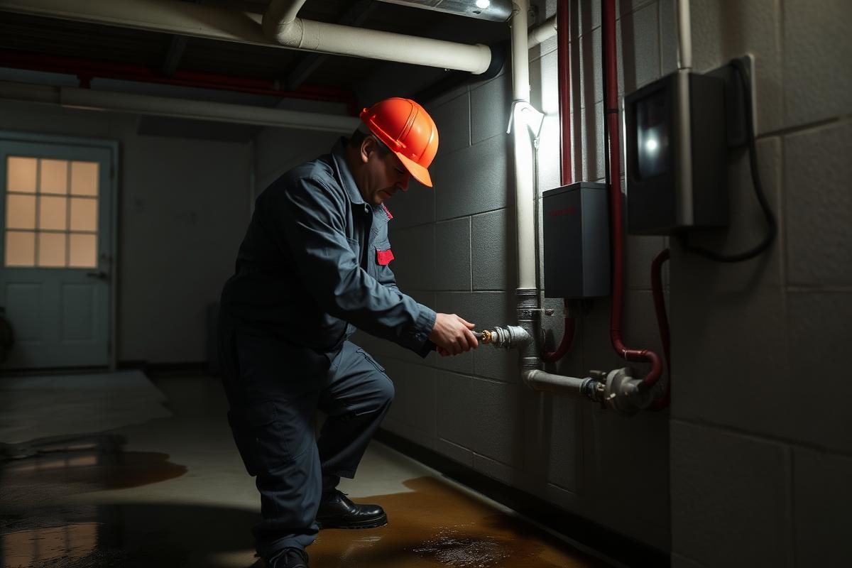 Technician performing emergency plumbing at a Las Vegas home
