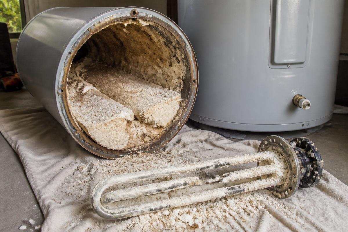 Close-up detail related to water heaters